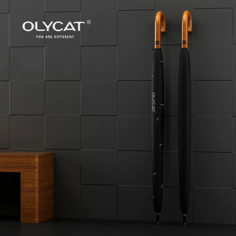Olycat большой длинный зонт в японском стиле утолщенный с деревянной ручкой 8K