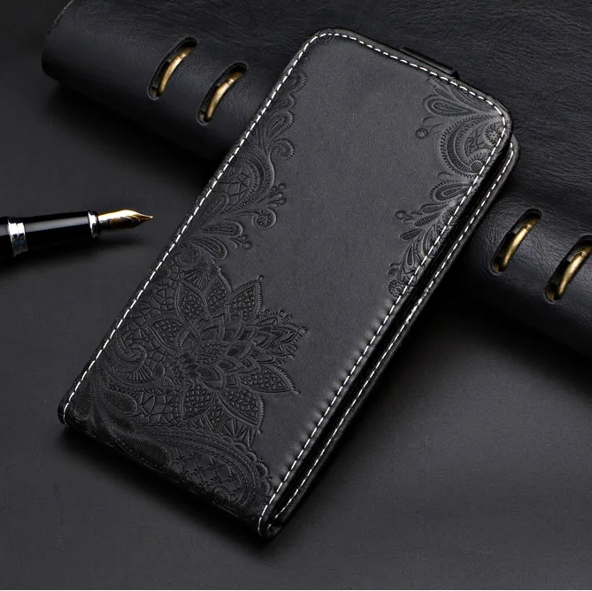 Для BQ 6035L чехол бизнес кожаный флип чехол для BQ 6035L чехол специальный чехол простой милый телефон сумка BQ6035L - Цвет: lace black