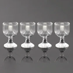 Mini gobelet en résine 1/12, 4 pièces, accessoires miniatures, Simulation de verre de vin rouge, jouets pour décoration de maison de poupée 