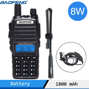 

BAOFENG UV-82 Plus High Powerful 8W Portable Walkie Talkie VHF/UHF Dual Band Long Range Dual PTT UV82 Two Way Amateur Ham Radio