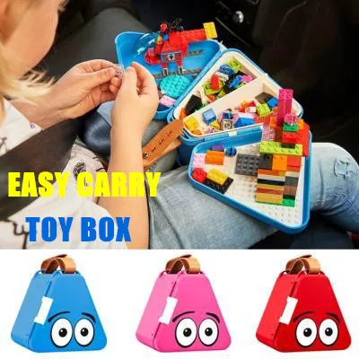 

2019 NEW Portable toy box children's multi-function toy storage box dust proof color mud building block table toy table gift
