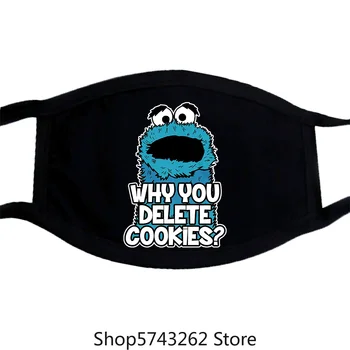 

Cookie Monster'Delete Cookies' Mask Sesame Street Tee Washable Reusable Mask