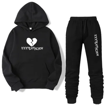 

2020 New Autumn/Winter XXXTentacion Revenge Kill Hip Hop Hoodies Sweatshirts And Sweatpants Men Two Piece Set Hooded Suit Velvet