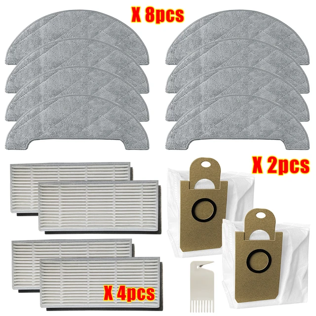 Main Brush Colletion Dust Bags Mop Cloth Side Brush Hepa Filter Spare Parts For XIAOMI VIOMI S9 Robot Vacuum Cleaner Accessories 14pcs