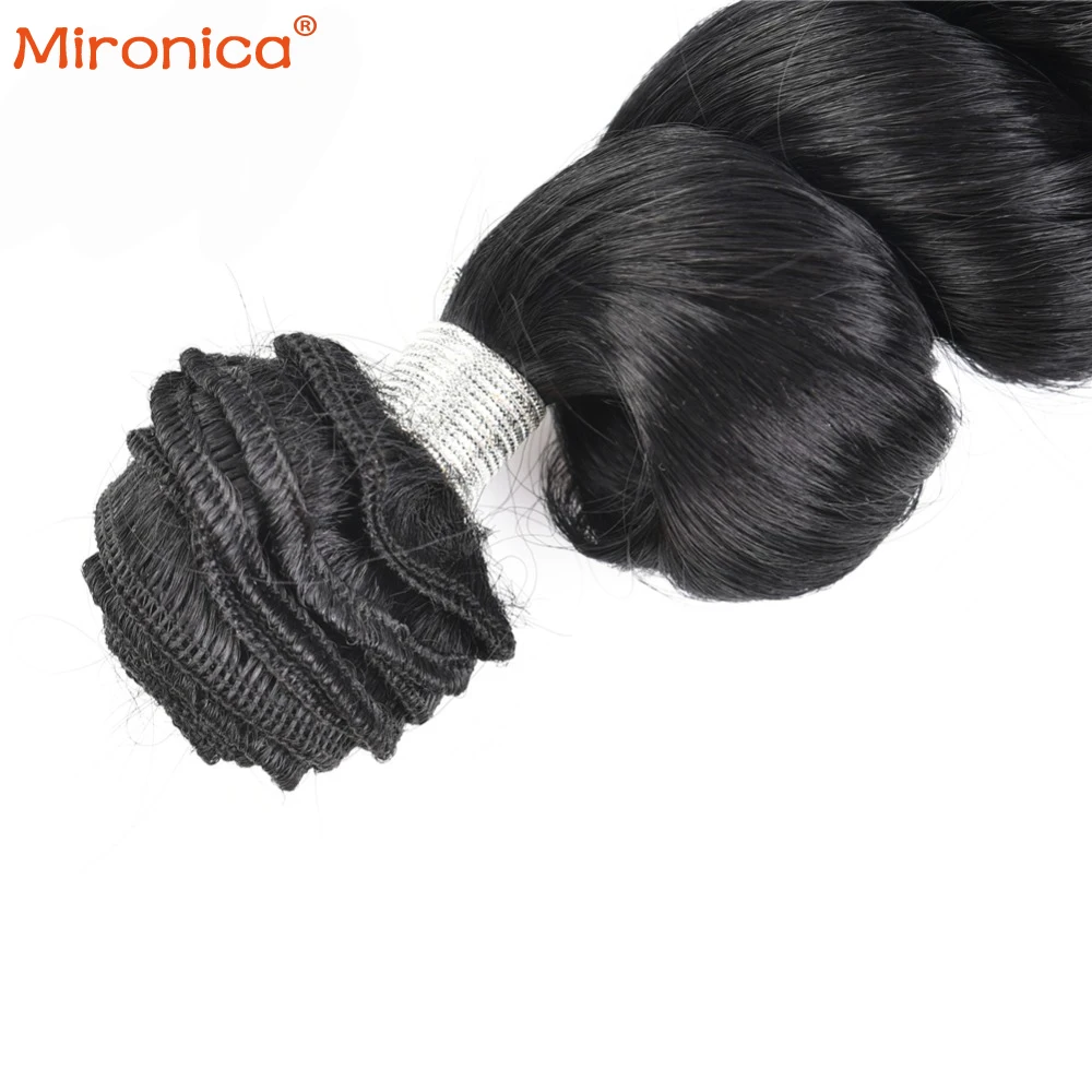 Pacotes de Onda Pacotes de Cabelo Extensões do Cabelo Mironica Cabelo Polegada Solta Brasileira 100% Humano só Remy 1 3 4 Trama Dupla 30 40 27 Apliques e perucas