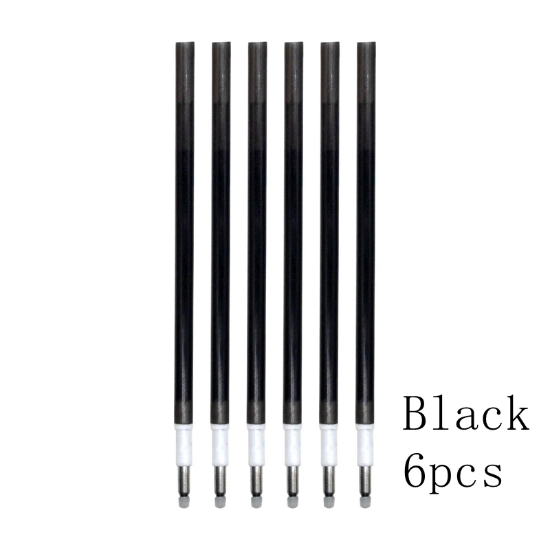 refill-Black-6pcs Xiamei 1 шт. стираемая ручка 3 в 1 ручка гелевая 0,5 мм перо студенческие канцелярские принадлежности Черный Красный Синий многоцветный - Цвет: refill-Black-6pcs