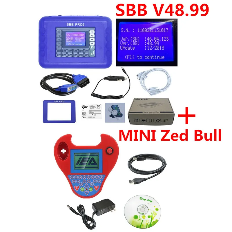V48.99 and ZED BULL SBB Pro2 V48.88 V48.99 V33.02 V46.02+ Мини Zedbull Auto программатор ключей SBB 48,88 48,99 версия Zed Булл OBD2 Ключ чайник - Цвет: V48.99 and ZED BULL