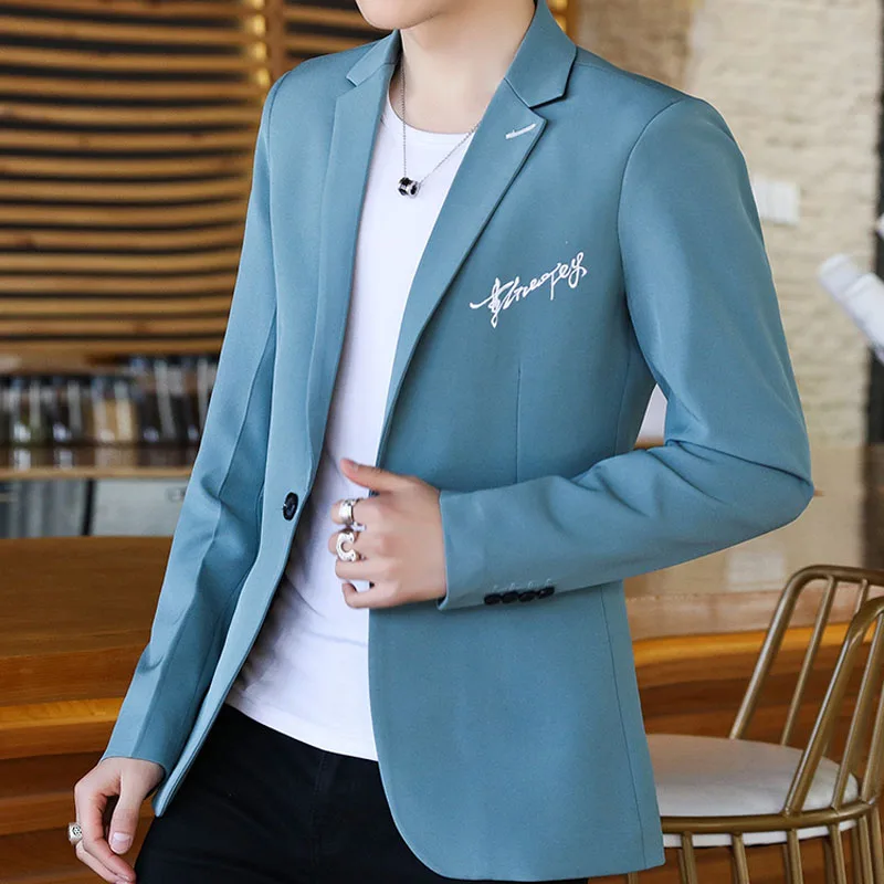 Men Blazer 2019 New Arrival Spring And Autumn Male Leisure Suit Young Slim Outerwear Student Single Button Korean Style X04 Men Blazer 2019 New Arrival Spring And Autumn Male Leisure Suit Young Slim Outerwear Student Single Button Korean Style X04