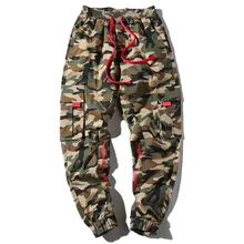 Новинка, мужские хип-хоп камуфляжные брюки карго, мужские уличные шаровары, штаны для фитнеса и бега, удобные спортивные штаны длиной до щиколотки