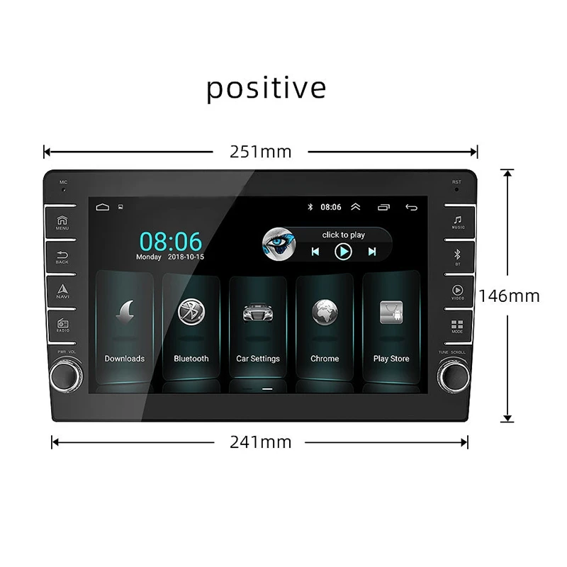 1 Din Android 8,1 10 дюймов пресс-экран Автомобильный стерео аудио плеер gps FM радио wifi BT USB MP5 плеер