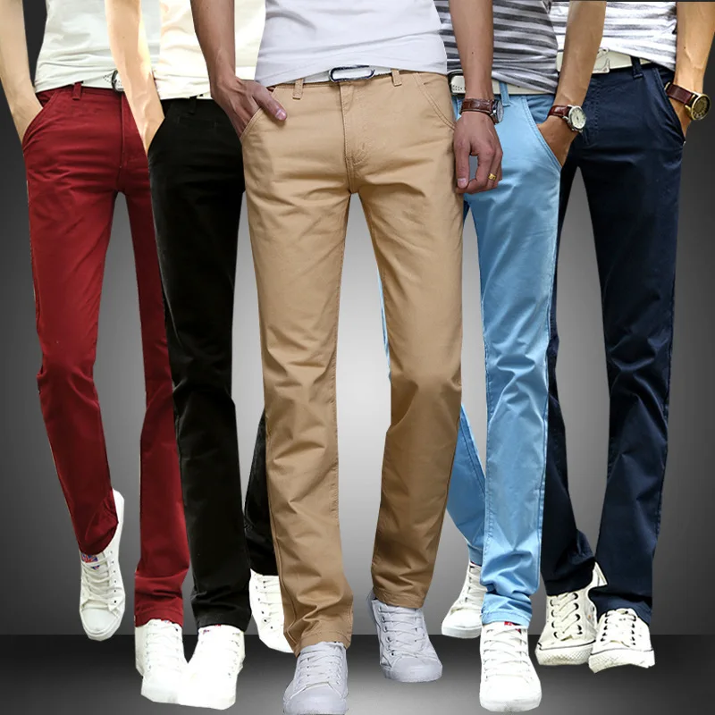 

Autumn & Winter MEN'S Casual Pants Straight-Leg Trousers Youth Men'S Wear Marriage Best Man Korean-style Slim Fit Cotton Trouser