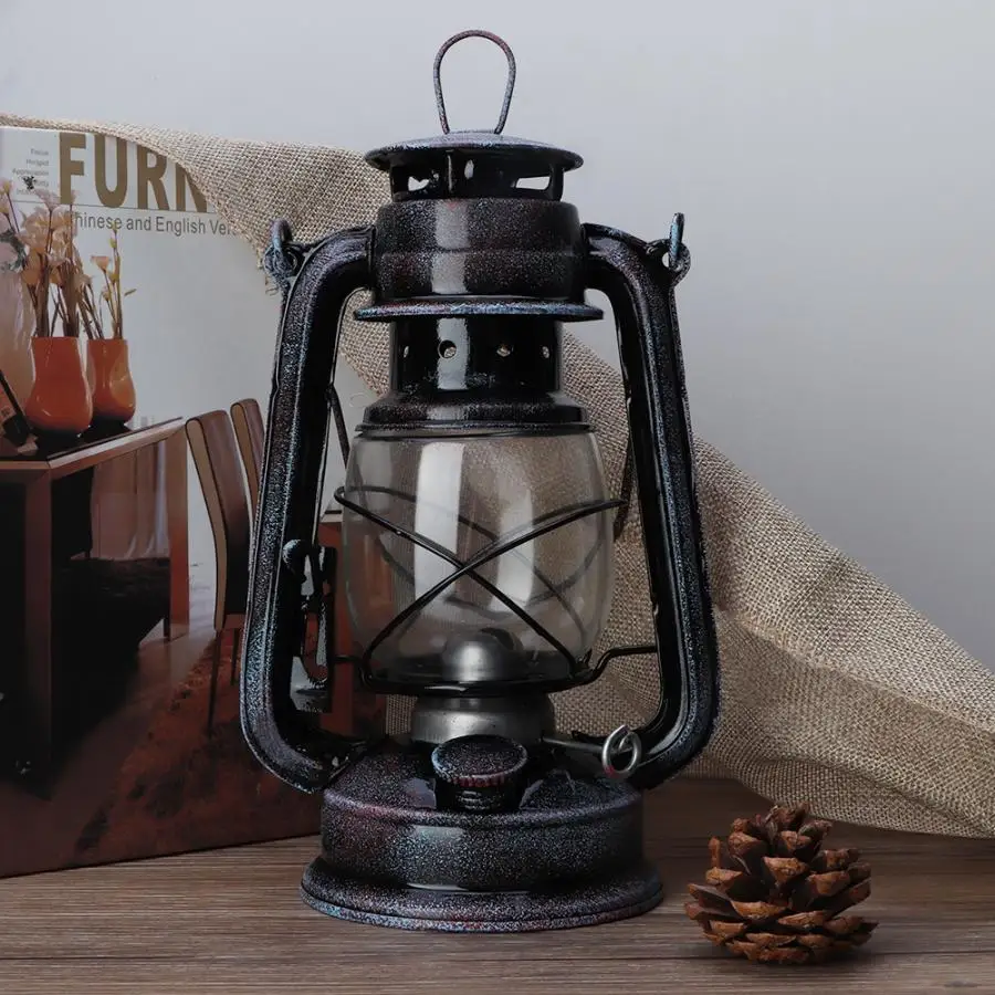 

DecorWaterproof LED Aquarium Lights 24cm Classic Kerosene Lamp Vintage Kerosene Lantern Oil Lamp Portable Outdoor