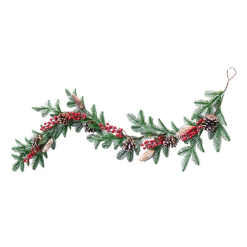 

Festival Decor Christmas Rattan Door Window Backdrop Artificial Party Wall Home With Pine Cones Hanging Garland Wedding Gifts