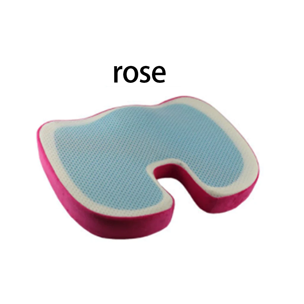 rose 46*36 U форма силиконовая гелевая подушечка пены памяти подушка копчик защита медленный отскок лето прохладное офисное кресло подушка для сидения коврик - Цвет: rose