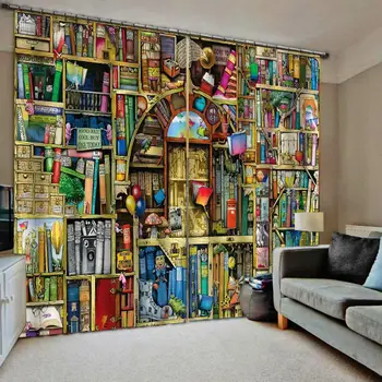 

Luxury Blackout 3D Window Curtains For Living Room Bedroom bookself curtains
