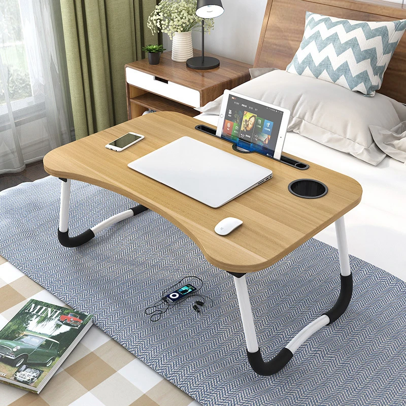 Folding Computer Desk Wooden Top Foldable Study Table Laptop Home