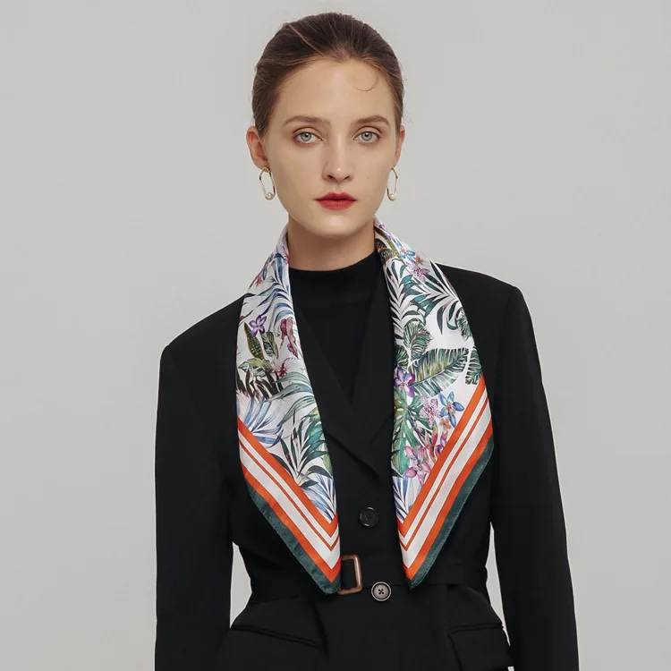 DANKEYISI, натуральный шелковый шарф, женские шарфы, чистый шелк, платок для женщин, дизайнерский, для девушек, офиса, авиалиний, стюардесса, шейный шарф, бандана - Цвет: 9