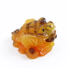 Manufacturers Wholesale Color Changing Tea Ornaments Lucky Golden Toad Boutique Resin Home Decoration Tea Set Accessories Can Ra