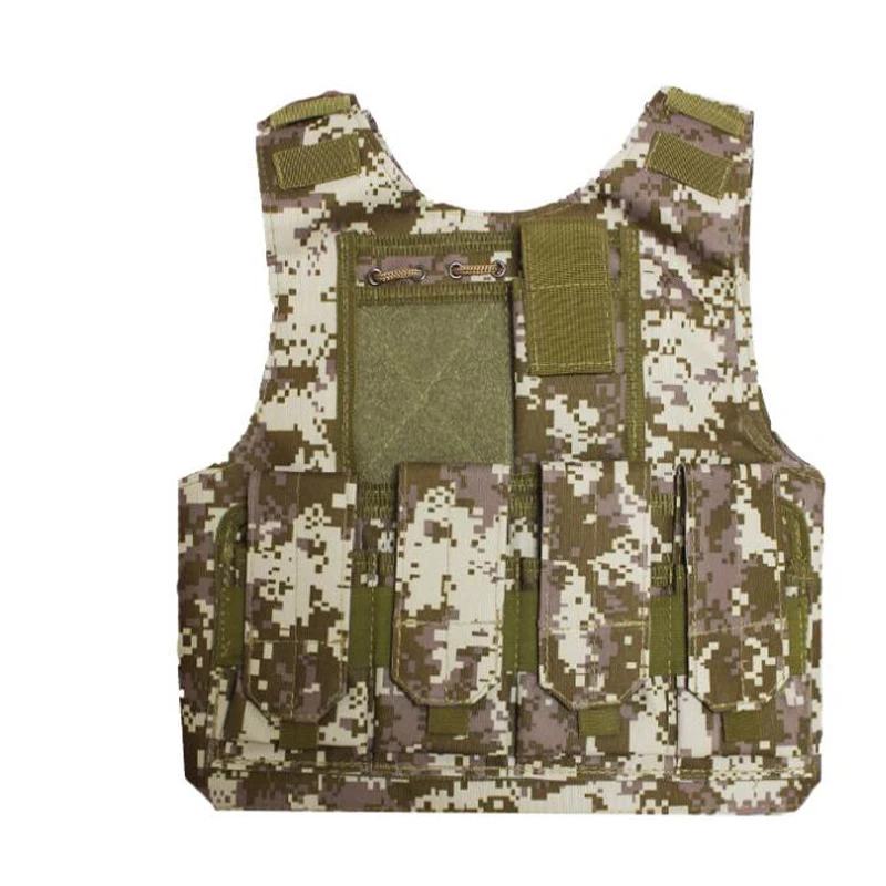 Детская верхняя одежда CS, защитный жилет для стрельбы, детский военный боевой тренировочный жилет для кемпинга, охоты, Многофункциональный тактический жилет - Цвет: Desert digital
