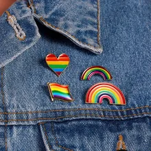 Модная разноцветная маленькая брошь в виде радуги, значки для гордыни, пара геев, броши для мужчин и женщин, украшения из ткани