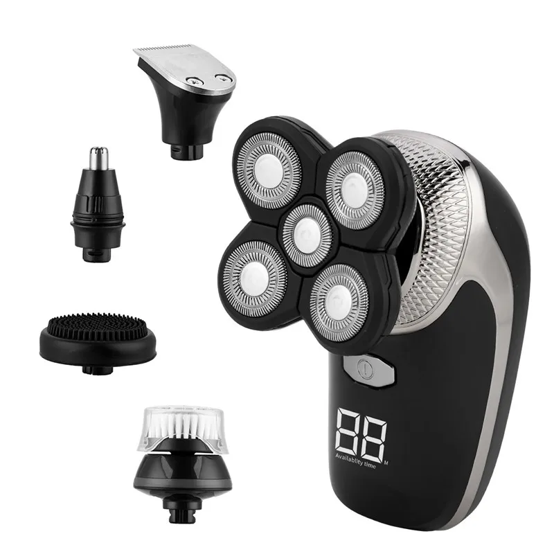 

5 In 1 Electric Shaver Men Nose Hair Trimmer 5D Floating Blade Head Shaving Beard Trimmer Razor Nose Hair Cutter Facial Cleaning