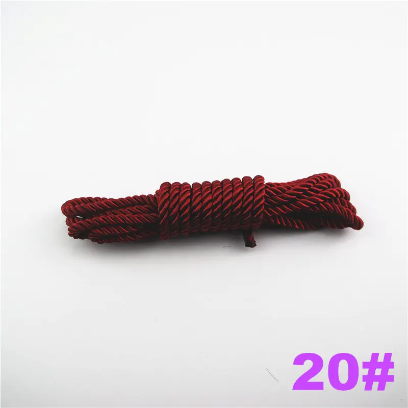 DIY Cord Jewelry findings 5 мм сплошной цвет 3 плетеный шнур нитки декоративные скрученные атласные полиэфирные шпагаты 5 м/шт. DS220 - Цвет: 20