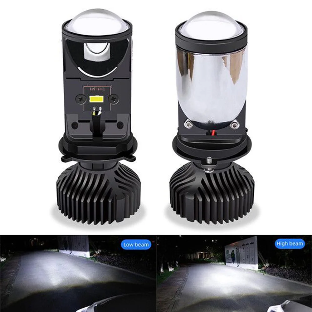 2 шт. H4 9003 светодиодный мини Би-светодиодный проектор фар линзы 100W 6000K налобный