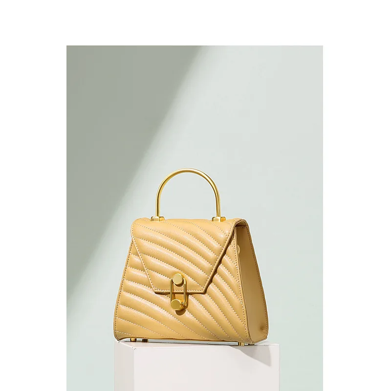 

Non-mainstream Design WOMEN'S Leather Bags Graceful 2019 New Style Handbag Korean-style Crossbody Bag Cowhide Bag