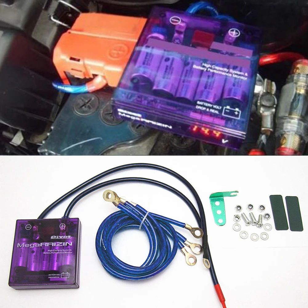 Универсальный стабилизатор напряжения автомобиля фиолетовый поворотный Мега RAIZIN Универсальный экономитель топлива для автомобиля Регулятор стабилизатор напряжения