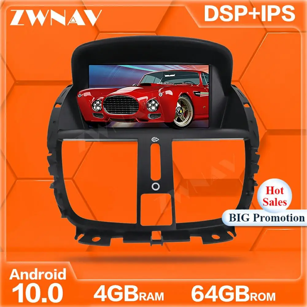 Android 10 экран DVD-плеер GPS для Peugeot 207 2008 2009 2010 2011 2012 2013 2014 Радио стерео Мультимедийный