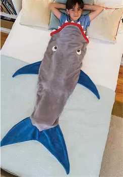 

Birthday Gift Winter Soft Fleece Shark Mermaid Tail Blanket Children Sleeping Sack Blanket Kids Mermaid Blanket Sleep Sack