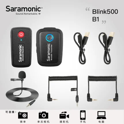 Saramonic Blink 500 серия B1 B2 B5 B6 2,4 ГГц двухканальная Беспроводная микрофонная система с Lavalier Blink500 VS RODE wireless go - Цвет: Blink500 B1