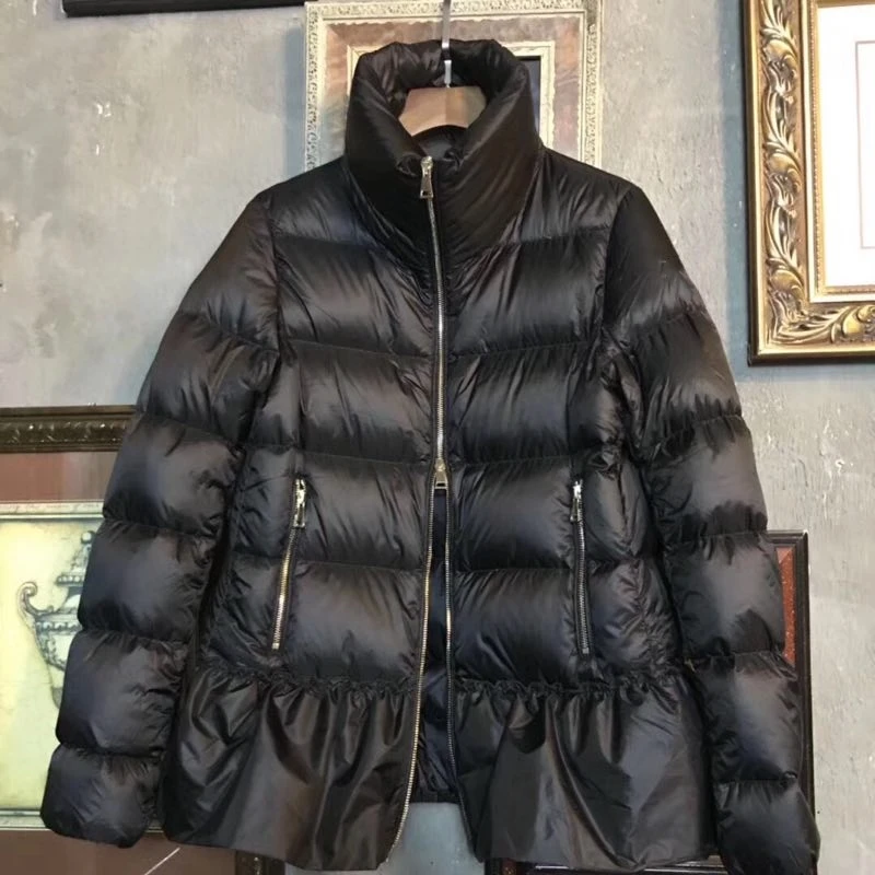 Women High Quality Winter Down Jackets Black White