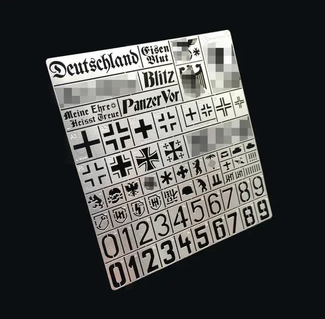 ALEXEN 1/35 WWII German Tank General Use Stenciling Template Model Building Tools 1