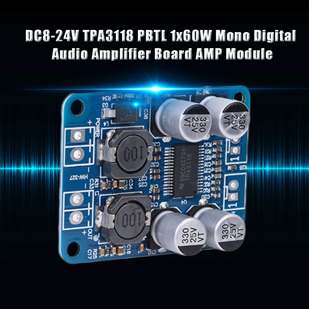 DC8 24V TPA3118 PBTL 60 Вт моно цифровой аудио усилитель плата AMP модуль чип 1X60W 4 8 Ом Замена