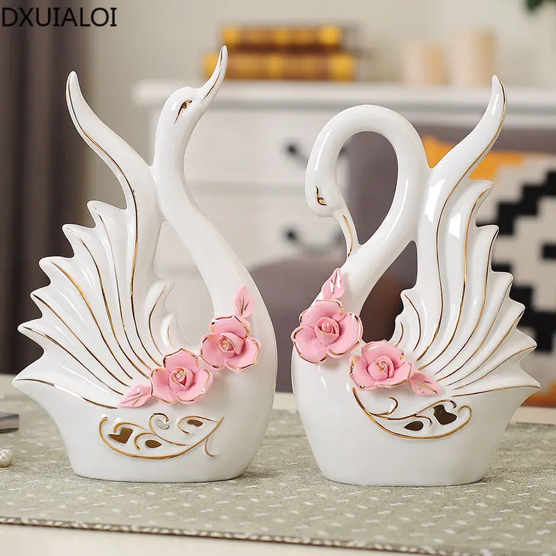 

European Creative Animal Sculpture Decoration Ceramic Crafts Wedding Gift Home Living Room Entrance Study Room Decoration