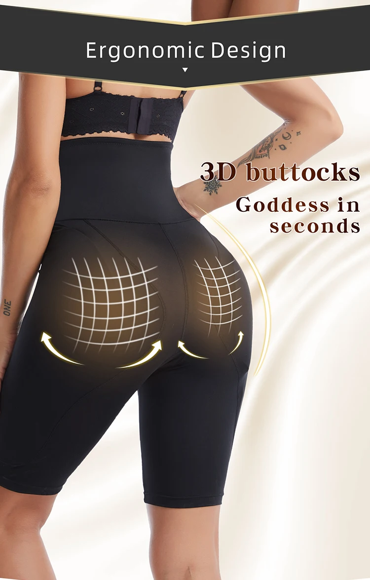 High Waist Plus Size Women Shapewear Control Panties Body Shaper Butt Lifter Padded Hip Enhancer Seamless Underwear With Hook