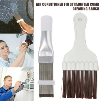 

2pcs Air Conditioner Fin Straightener Comb Cleaning Brush Condenser Radiator Tool _WK