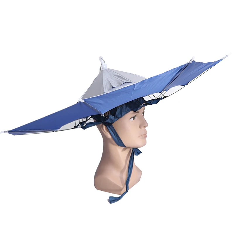 Foldable Head Umbrella Hat Rain Gear Fishing Hat Headwear Umbrella for Fishing Hiking Beach Cap Head Hats Outdoor Equipment - Цвет: SV