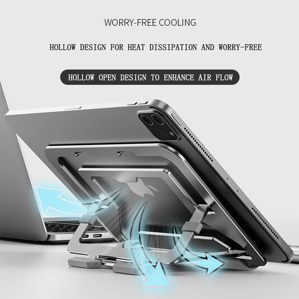 Aluminium Tablet Holder Foldable Tablet Stand Suitable For 6 7 8 9 10 11 Inch Tablets Accessories For ipad Samsung Xiaomi Tablet - 3