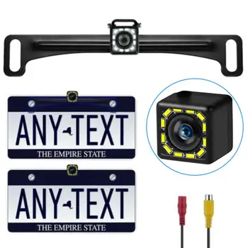 

Mini Car Rear View Camera LED Light Waterproof License Plate Frame Back Up Camera Night Vision Parking Reverse Webcam Universal