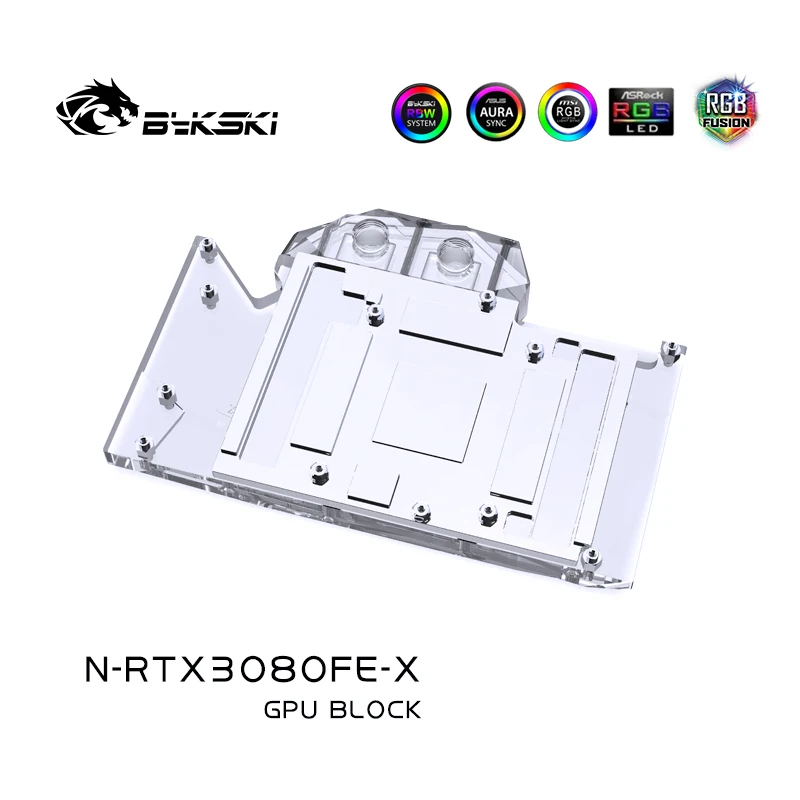 Bykski GPU водный блок для NVIDIA RTX 3080 основатели оригинальный PCB радиатор + задняя
