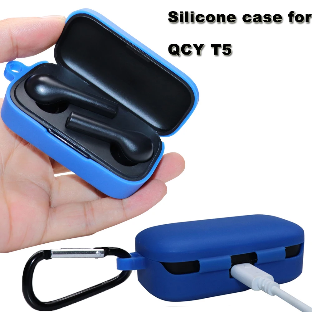 Силиконовый чехол JINSERTA для беспроводной Bluetooth гарнитуры QCY T5 портативный