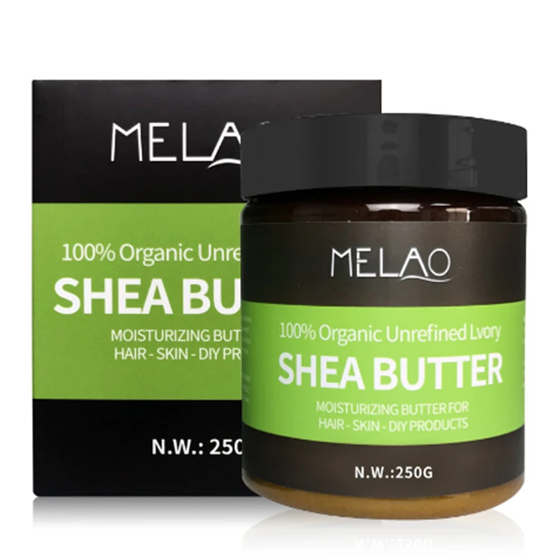 

HTHL-MELAO Natural Shea Butter Oil Cream 100% Organic Moisturizing For Hair Dry Skin Sunscreen 250g Repairing Skin Care