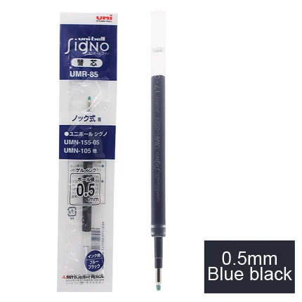8 шт./лот Mitsubishi Uni UMR-85/83 гелевая ручка 0,5/0,38 мм Шар Signo пополнения чернил для UMN-105 UMN-152 UMN-207 заправляемая ручка канцелярских принадлежностей - Цвет: Blue black