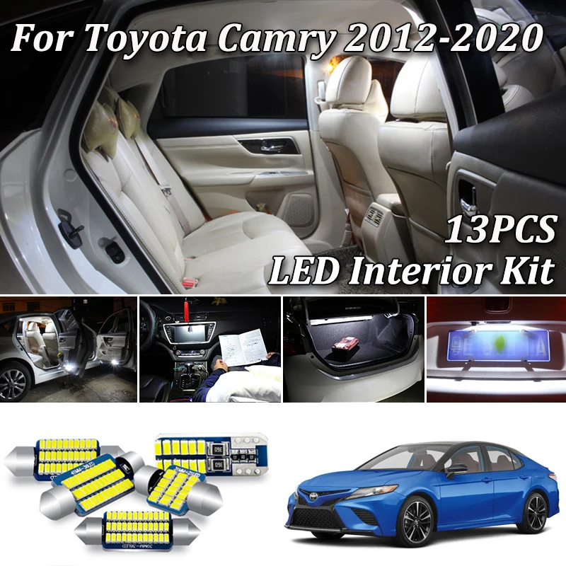 Светодиодный светильник для салона автомобиля 13 шт. без ошибок белый Canbus Toyota Camry