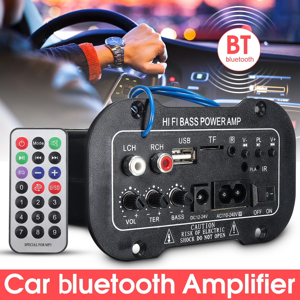 Плата усилителя 30 Вт аудио bluetooth усилитель USB dac FM радио TF плеер сабвуфер DIY