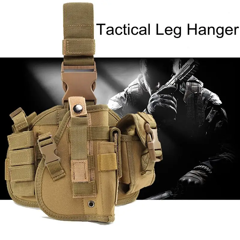 Military Airsoft Tactical Universal Gun Holster Molle Pistol Gun Bag Holster Handgun Outdoor Hunting Drop Leg GLOCK 17 19