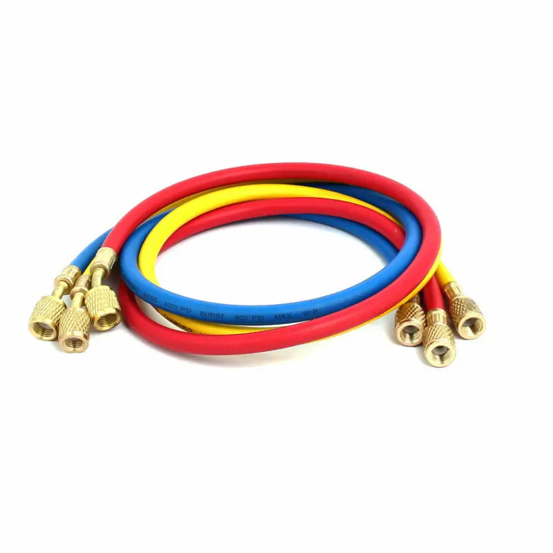 

1/4" To 5/16" Cooling Charging Hose Refrigeration For AC Refrigerant R410 High Pressure Equipment Parts 3pcs