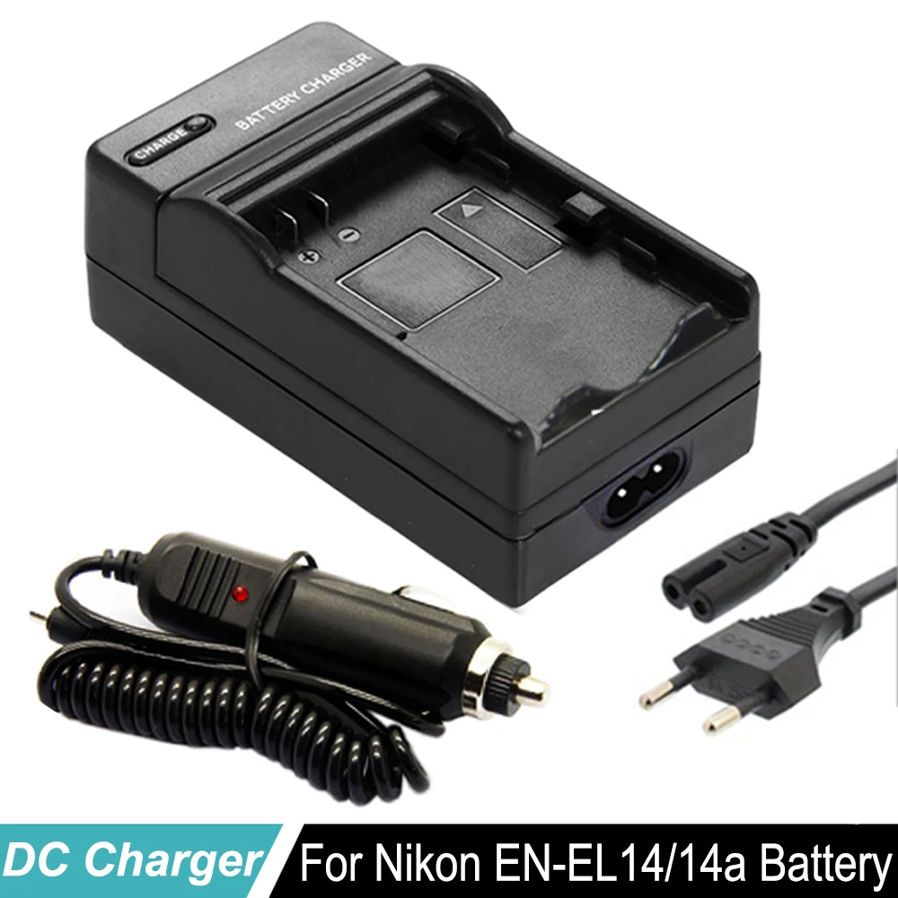 EN-EL14 Батарея Зарядное устройство+ Автомобильный адаптер для Nikon P7000 P7100 P7700 P7800 D3100 D3200 D3300 D3400 D5100 D5200 D5300 D5500 D5600